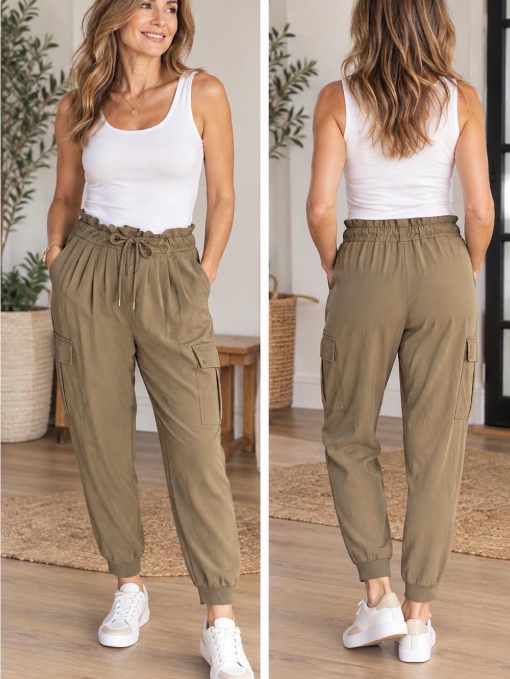 Polo by Ralph Lauren Women's Green Khaki Cargo Joggers